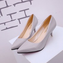 신발 사계절 특허 깃털 로우 힐 여성 전문 얕은 입 작업 블랙 화이트 오피스 슈즈
