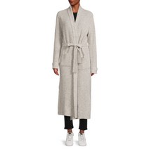 ELIE TAHARI 엘리 타하리 Marled Ribbed Longline Cashmere Cardigan - Fossil 파슬 229941