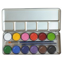 J/X professional 아쿠아컬러 12색 팔레트수성페인팅 12컬러 분장용품