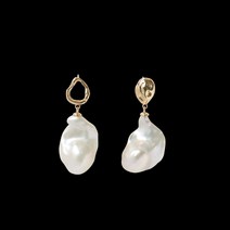 바로크진주 언밸런스 드롭 귀걸이 Baroque Pearl Unbalanced Drop Earring (Silver 925)