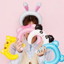 생일파티풍선 파티용품 애니멀 머리띠 풍선, 남자쥐