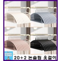 20+2 논슬립옷걸이 라운드 어깨뿔방지 니트 슬림 여성 남성 옷매장 옷가게 컬러 셔츠 스웨터 자켓 정장 가정용 의류매장 옷걸이, 20+2 인디핑크