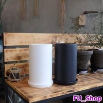 ForU104 모던 도기 무광 긴원통형 화분, 화이트