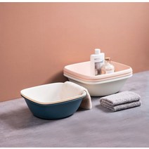 뉴디자인 사각 세수대야, 대형_살구핑크
