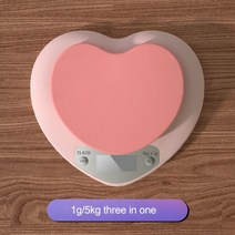 미세저울 5kg 1g 2kg 0.1g 고정밀 주방 저울 3 단위 g lb oz LCD 디지털 저울 하트 모양의 식품 핑크 전자 저울, Rechargeable 5kg 1g