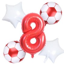 돈세는 기계 지폐 계수기 현금 위조지폐 감지기 지폐교환기 만화 축구 테마 호일 풍선 32Inch 번호 빨간색 노란색 둥근 공 생일 파티 장식 스포츠 회의 소품, 5pc red 8