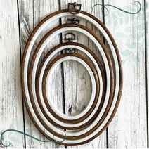 토이앤스티치/우드마블 타원 후프 4사이즈 자수용 고무수틀/수틀액자/프랑스자수/십자수, 우드마블타원후프-16x23cm