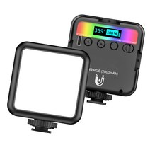 Ulanzi RGB 포켓 미니 LED 비디오 조명 + 거치대 라이브 (방송 인터뷰 초상화 결혼식용), Black