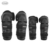 사계절 바이크 보호장비 4 개/대 Kneepad 팔꿈치 롱 레깅스 Shatterresistant Elbow Knee Pad Protection 신 가드 Outdoor Riding Safety Gear, 01 Black
