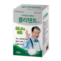 동아제약 클리덴트 정 틀니 세정제 (치아교정기 세정가능), 108개입, 9개