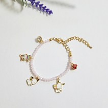 산리오 금속 캐릭터 론델컷 비즈 팔찌 3종 시나모롤 마이멜로디 포차코 패션아이템 21cm