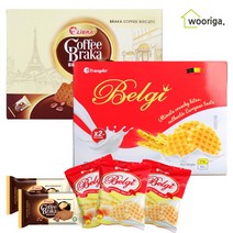 우리가스토리 벨기 에그 버터와플 쿠키 13.9gx20봉 + 브라카 커피비스킷 15gx24봉 대용량과자, 단품없음