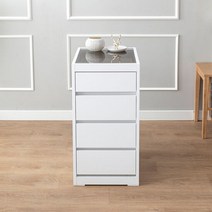 데코라인 액세서리 아일랜드 드레스룸 4단 서랍장 400, 색상:화이트