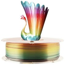 [해외]Silk Shiny Fast Color Gradient Change Rainbow Multicolored 3D Printer PLA Filament - 1.75mm 3D