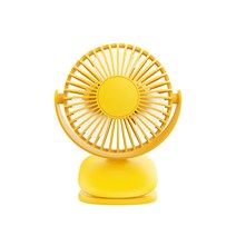 TEELINE/티라인 무선 USB 충전 클립형 휴대용 미니선풍기 유모차 선풍기 탁상용 선풍기 독서실 사무실, 노란색
