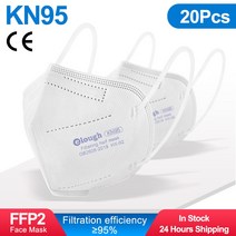 Ffp2 5 중 안면 마스크 kn95 kn95 ffp2 인증 10-100, 07 White 20pcs