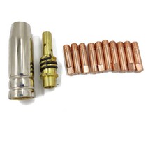 12 Pcs 전도성 노즐 0.6 0.9 0.8 1.0 1.2mm MB-15AK MIG/MAG M6 용접 토치 접촉 팁 홀더 가스 부품 공구, 04 0.9mm