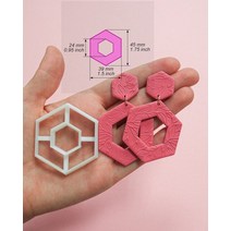 도자기 귀걸이 커터 해바라기 도넛 폴리머 클레이 도구 삼각형 사각형 둥근 가장자리 원형 3d 프린팅, [09] 09