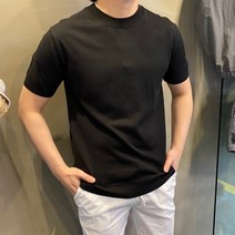 어썸블랑 남성용 여름 쿨 린넨 니트 반팔티 머슬핏 남자니트 5color