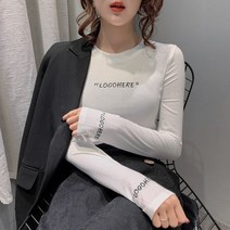 가을 겨울 유럽풍 레깅스 여 이너 패션 블라우스 타이트 긴팔 티셔츠 러쉬