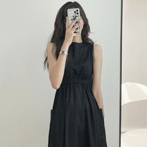 [레티고] 더블 포켓 심플 민소매 원피스