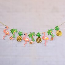 졸업식 장식 스트로 테이블 스커트 하와이 티키 모아나 테마 파티 열대 플라밍고 바다 웨딩 생일, [13] a pull flag
