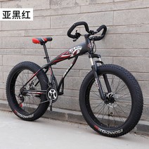 MTB 산악자전거 성인용 광폭타이어 고성능 팻바이크 여성용 학생용 오프로드, 30단, 26인치, 블랙레드나비자루