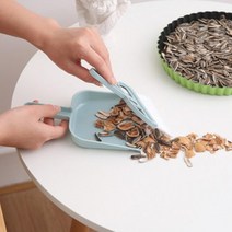 학용품 미니빗자루 쓰레받이 방비세트 실용적 싱글족 구석청소 빈티지소품, 그린