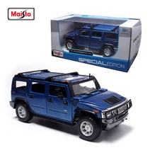마이스토 1-27 마이스토 1:24 2003 험머 H2 SUV 블루 다이캐스트 미니카 모형자동차 장난감