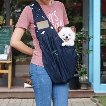 패리스독 페인팅데님 슬링백, 연블루