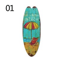 빈티지장식 목재 서핑보드, 01