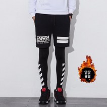 지지아나 [지지아나] 남성 기모 레깅스 반바지 세트 (DK) 남자 프린팅 운동복 바지 팬츠