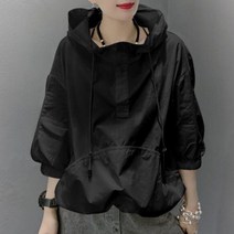 여성 상의 2컬러 빅사이즈 후드 반폴라 아노락 바람막이 데일리 캐주얼 하늘비즈 C13 J889H642