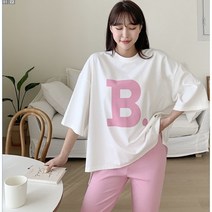 민스타일 비비 BB 라운드 반팔티 부츠컷 여성 트레이닝복 세트