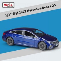 벤츠 다이캐스트 모형 장난감 Maisto 1:27 2022 메르세데스-벤츠 EQS 합금 새로운 에너지 자동차 모델 금속 차량 모델 시뮬레이션 어린이 선물, 푸른