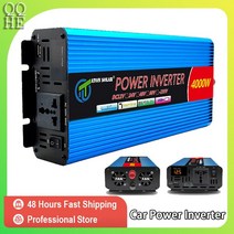 24V인버터 자동차 전원 인버터 12V 220V 전압 변환기 LED 디스플레이 600/1000/1600/2000W 자동 충전기, [04] 12V-2000W, 04 12V-2000W
