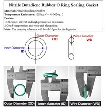 NBR O 링 씰 개스킷 두께 CS 2.5mm OD 6 ~ 190mm 니트릴 부탄올 고무 스페이서 오일 저항 와셔 둥근 모양, 01 2.4mm, 54 OD 62mm ID 57.2mm