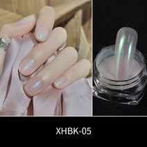 HNUIX 1Box 진주 손톱 반짝이 오로라 진주 파우더 네온 쉬머 미러 인어 디핑 손톱 크롬 안료 먼지 광택 장, XHBK-05