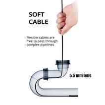 스마트폰내시경 카메라 산업용 배관 하수구 1m 2m 스네이크 케이블 5.5mm 렌즈 안드로이드 내시경 파이프 체크 자동차 수리 미니 내시경 용 led 조명 포함, 5.5mm 소프트 케이블