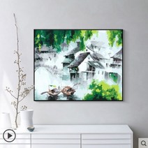 [1+1 40X50사이즈] 동양화 수묵화 유화그리기 DIY 명, 배송요청에옵션번호적어주세요, 컬러도안