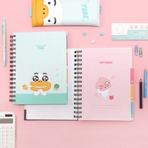카카오프렌즈 A5 스프링 인덱스 노트 2개, 튜브 1개, 튜브 1개