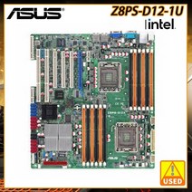 서버컴퓨터 데스크탑 노트북 asus z8ps-d12-1u lga 1366 인텔 x58 듀얼 원본 시스템 마더 보드 ddr3 64gb pci-e x16 vga atx, 없음
