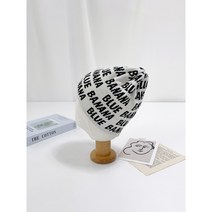 스키잘 보드룩 블루 바나나 비니 모자, 화이트