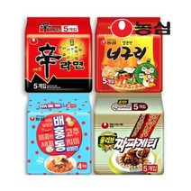 농심 신라면 멀티 1봉(5개)+너구리 매운맛1봉(5개)+배홍동 비빔면1봉(4개)+짜파게티 1봉(5개)/봉지라면 묶음, 3세트