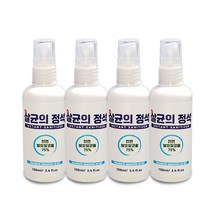 살균의정석 휴대용 소독제 천연 발효 알콜 100mlX4개, 100ml 4개