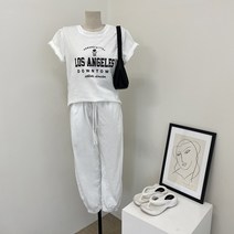 하리몽드 여성 꾸안꾸 반팔 조거팬츠 세트 트레이닝복 투피스룩