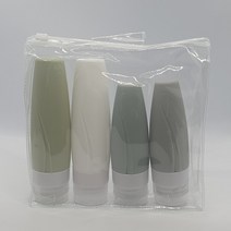 여행 필수품 여행용 다목적 파스텔 실리콘 공병, 60ml 2개+90ml2개 세트