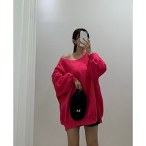 (3컬러) 맆 기모 루즈핏 보트넥 오프숄더 맨투맨 원피스
