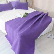 이솔홈 국내산 순면 피그먼트 침대 패드 이불 겸용 60수 아사, 보라