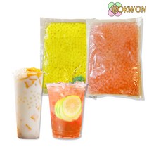 복원 곤약젤리 펄 음료 망고 리치 카페 업소용, 망고맛, 3개, 500g